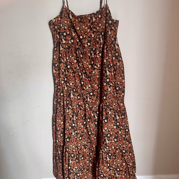 GAP Floral Maxi Dress in Black and Orange - Picture 1 of 6